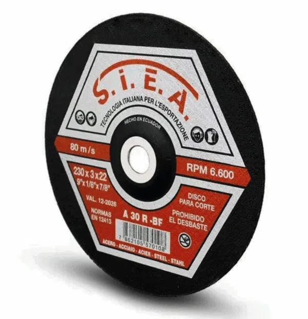DISCO DESBASTE METAL SIEA 9" X1/4X7/8 CD