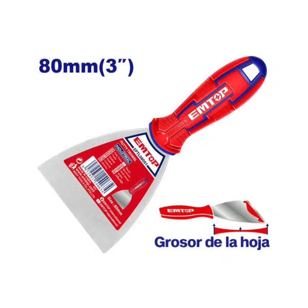 Espátula de Acero Inoxidable para Biomateriales 80mm