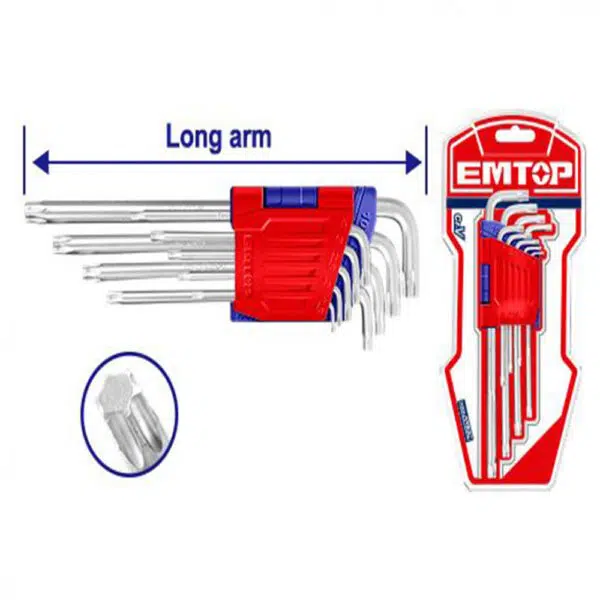 Juego de Llaves Torx Industrial 9 Piezas EMTOP