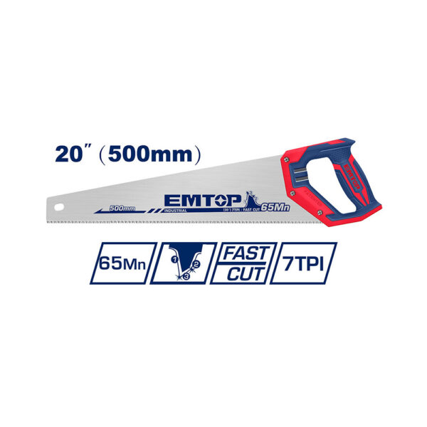 Serrucho Industrial 20 Pulgadas 7DPP 500mm Con Mango De Fibra